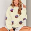 Halloween Sweatshirts for Women Sequin Ghost Pumpkin Sweatshirt Funny Spooky Season Shirt Sparkle Fall Pullover Tops