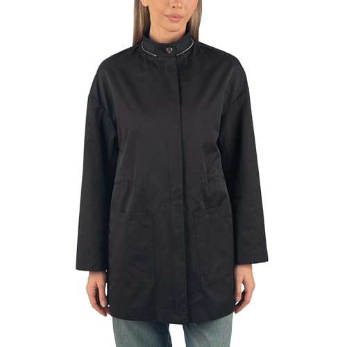 Lorie Womens Rain Jacket Removable Hood Long Rain Coat Trench Coat Windbreaker