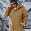 Men's Winter Casual Thicken Multi-Pocket Outwear Jacket Coat With Removable Hood