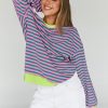 Oversized Sweatshirt for Women 2025 Fall Crewneck Striped Long Sleeve Shirts Hoodies Cute Top Y2K Outfits