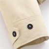 Women's Casual Short Trench Coat Lapel Long Sleeve Single Breasted Lace-Up Jacket Lightweight Outerwear