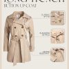 Womens Trench Coat - Water Resistant Double Breasted Long Trench Coat For Women - Outerwear Jacket (S-XL)