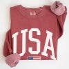 USA Flag Graphic Sweatshirt for 4th of July – Unisex Pullover for Women and Men, 80% Cotton, Perfect for Independence Day
