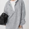 Womens Oversized Sweatshirt Casual Long Sleeve Henley V Neck Pullover Tops Fall Outfits Clothes