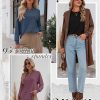 3 Pack Women's Long Sleeve Shirts, Cotton Crew Neck Tunic Tops Casual Loose Fit Pullover Sweatshirts Curved Hem Shirts