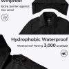 Women's Plus Size Trench Coat Double-Breasted Waterproof Lapel Overcoat Stylish Pea Coat with Detachable Hood