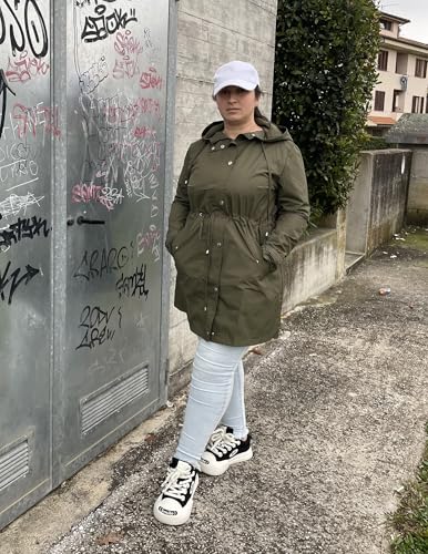 Plus Size Rain Jackets For Women Waterproof Rain Coats with Hood Lightweight Windbreaker Outdoor Trench Coat