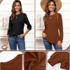 2 Pack Women's Crew Neck Sweatshirts, Cotton Long Sleeve Casual Shirts Loose Fit Tunic Tops Plain Basic Pullover Tees