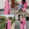 Womens Long Trench Coat Oversized Double Breasted Windproof Classic Lapel Casual Fall Overcoat