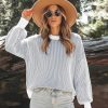 Womens Sweaters Fall 2025 Clothes Oversized Long Sleeve Colorblock Striped Knit Pullover Tops Casual Winter Trendy Outfits