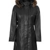 Leather Coat Women - Real Lambskin Stylish Leather Coat for Women