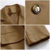 Mens Trench Coat Long Casual Single Brested Overcoat Winter Notched Collar Wool Blend Peacoat with Pockets