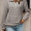 Womens Oversized Sweatshirts Quarter Zip Pullover Women 2025 Fall Fashion Long Sleeve Tops Outfits Clothes