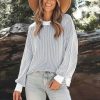 Womens Sweaters Fall 2025 Clothes Oversized Long Sleeve Colorblock Striped Knit Pullover Tops Casual Winter Trendy Outfits