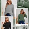 3 Pack Women's Long Sleeve Shirts, Cotton Crew Neck Tunic Tops Casual Loose Fit Pullover Sweatshirts Curved Hem Shirts
