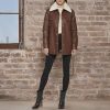 womens Modern Updated Shacket Belted Trench Faux-leather