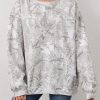 Camo Sweatshirt for Women Mens Oversized Fleece Camouflage Maple Leaf Crewnecks Pullover Tops Hunting Hoodies