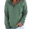 Womens 2025 Hoodies Button Collar Drawstring Hooded Pullover Sweatshirt Casual Long Sleeve Tops Shirts
