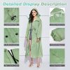 Womens Long Raincoats Rain Jacket Waterproof Packable Hooded Windbreaker Lightweight Adjustable Waist for Outdoor
