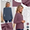 3 Pack Women's Long Sleeve Shirts, Cotton Crew Neck Tunic Tops Casual Loose Fit Pullover Sweatshirts Curved Hem Shirts