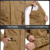 Men's Winter Casual Thicken Multi-Pocket Outwear Jacket Coat With Removable Hood
