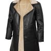 Black Trench Coat Men - Winter Shearling Long Leather Jackets For Men