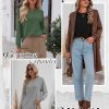 3 Pack Women's Long Sleeve Shirts, Cotton Crew Neck Tunic Tops Casual Loose Fit Pullover Sweatshirts Curved Hem Shirts