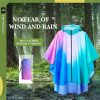 Waterproof Hooded Lightweight Rain Poncho for Adults Women Men with Pockets Unisex Fashion Zipper Jacket Coat