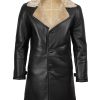 Black Trench Coat Men - Winter Shearling Long Leather Jackets For Men
