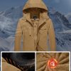 Men's Winter Casual Thicken Multi-Pocket Outwear Jacket Coat With Removable Hood